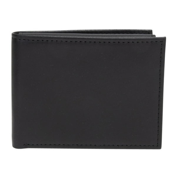 Portefeuille mince en véritable cuir Reverse Passcase de R70 en noir pour hommes