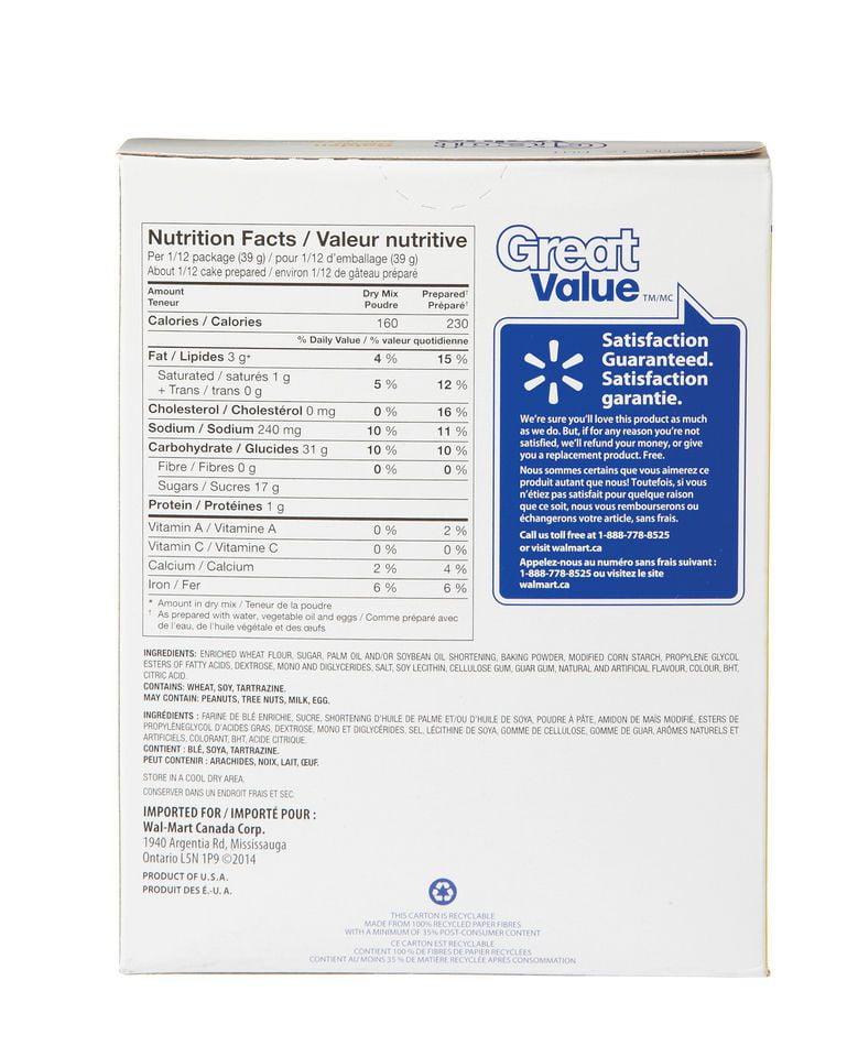 Great Value Golden Cake Mix - Walmart.ca