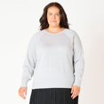thumbnail image 1 of Devoted Women’s Plus size L/S Raglan Lurex sweater, 1 of 3