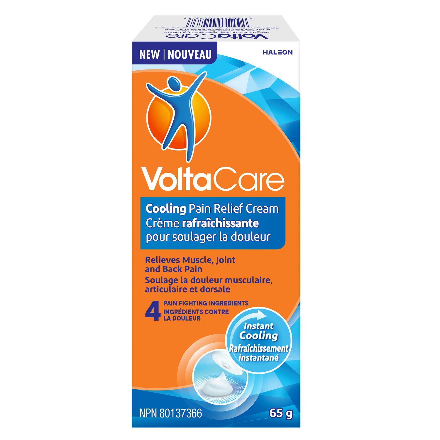 Voltacare Cooling Pain Relief Cream, Instant cooling, 65 g