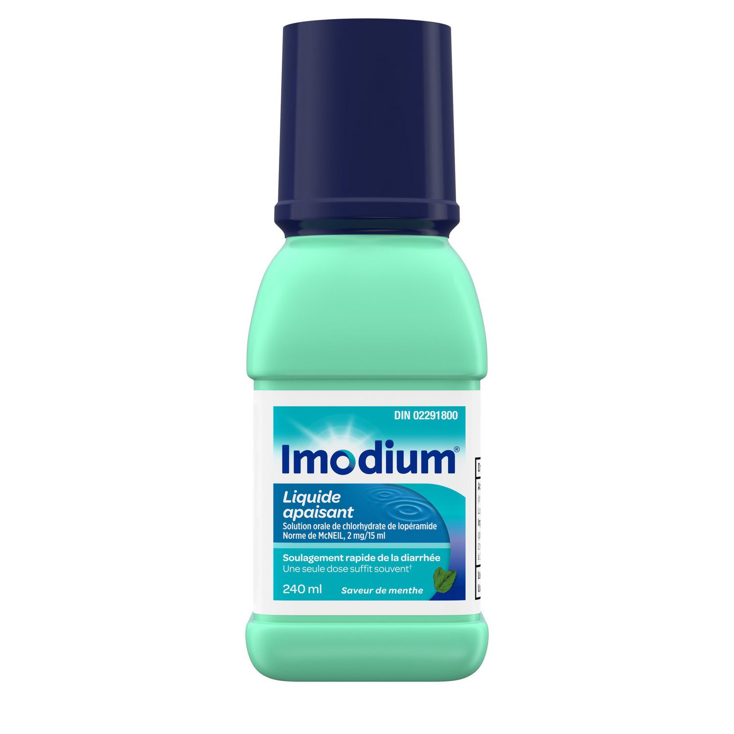 Imodium Liquide apaisant, efficace de la diarrhée, à saveur de menthe, 240 ml