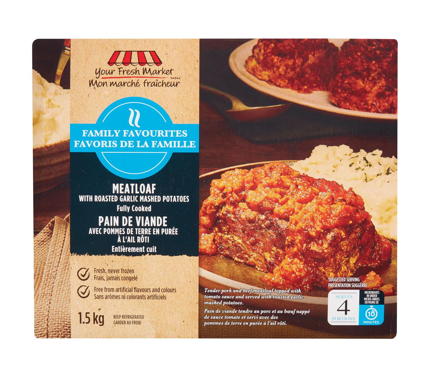 Your Fresh Market Meatloaf And Roasted Garlic Mashed Potatoes Walmart