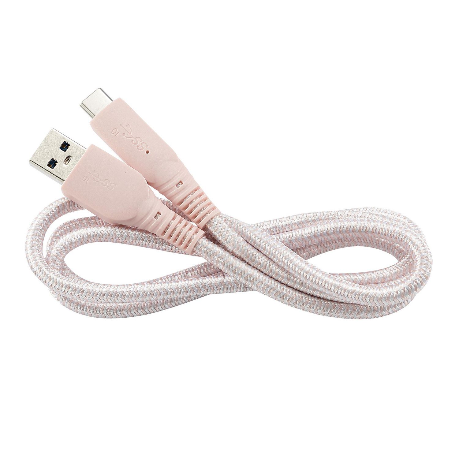 Câble USB-C rose 6 pi, paquet de 2 câbles USB à USB-C Câble 3 A à  chargement rapide de type C Câble de données tressé pour Samsung