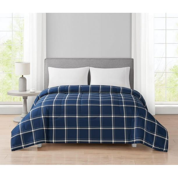 Mainstays Brad Plaid Reversible Comforter Double/Queen, 86" x 86
