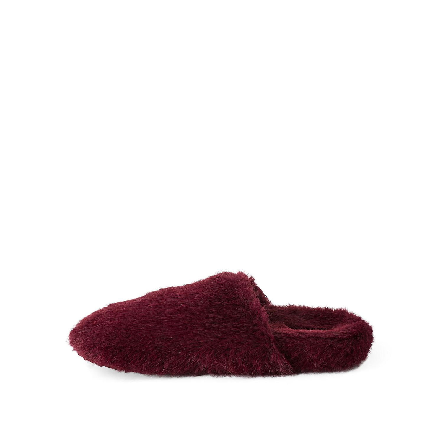 No Boundaries Women's Faux Fur Slippers, Wide Width Sizes 6-10