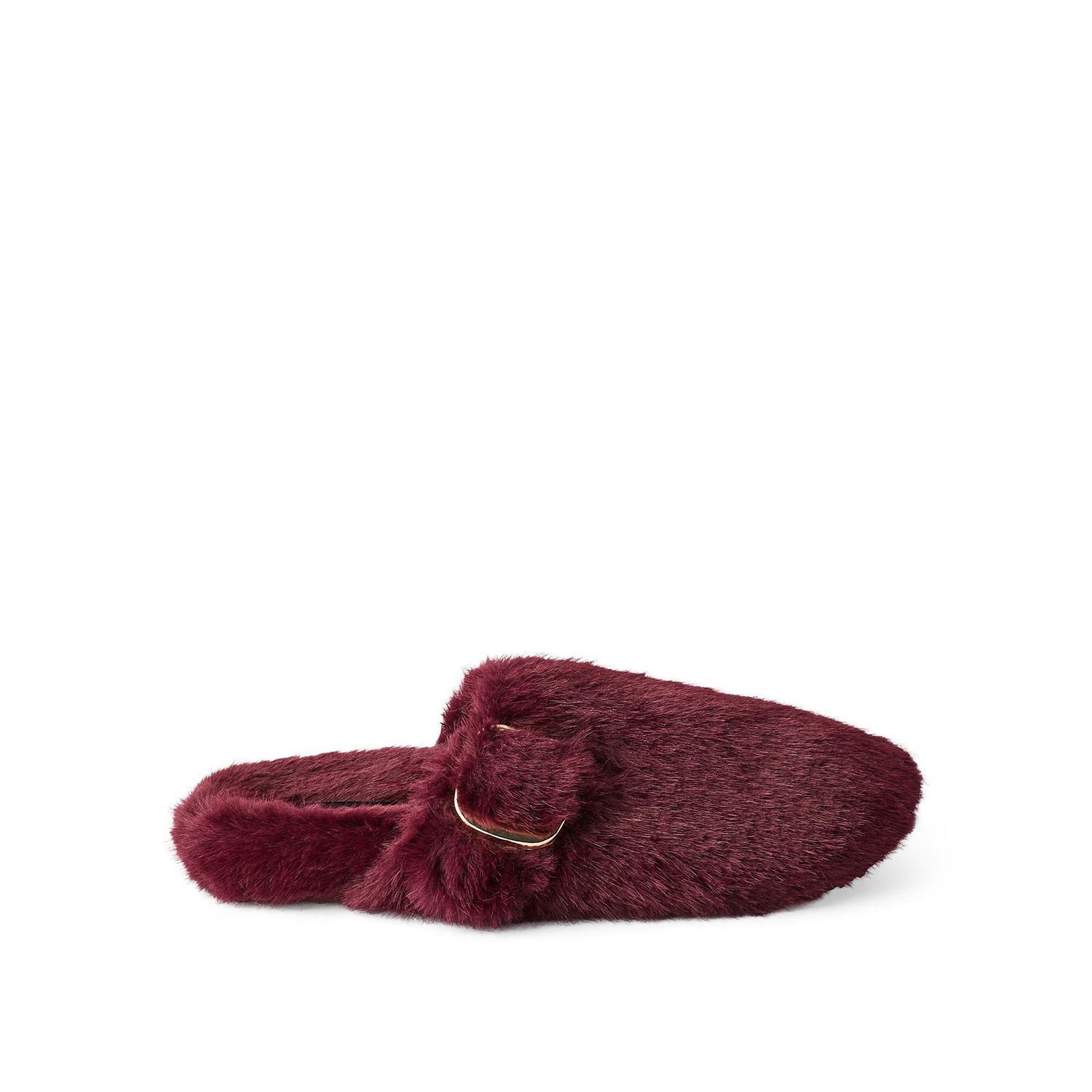 No Boundaries Women's Faux Fur Slippers, Wide Width Sizes 6-10