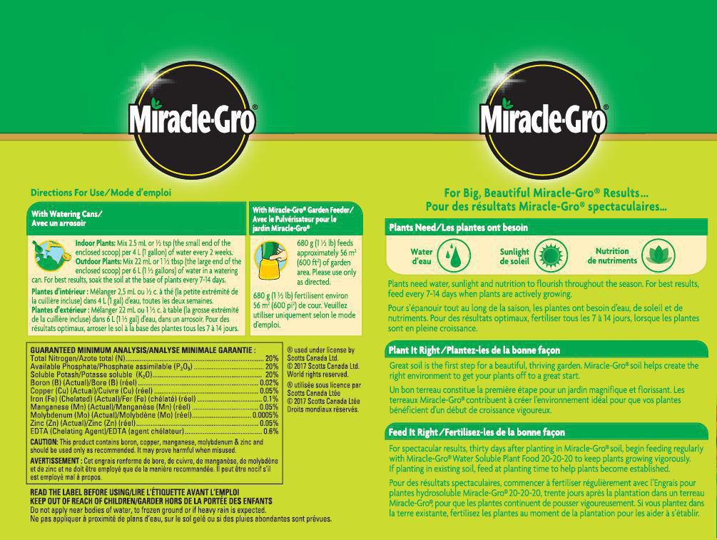 Miracle-Gro® Water Soluble Plant Food 20-20-20 680 g, MG Water