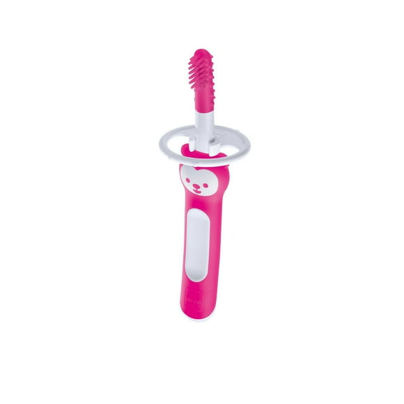 Brosse à dents de massage MAM, brosse à dents pour bébé qui nettoie et masse les gencives, fille, 3 mois et plus, 1 unité