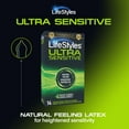 thumbnail image 3 of LifeStyles Ultra Sensitive Natural Rubber Latex Condoms, 14 Count, 3 of 8