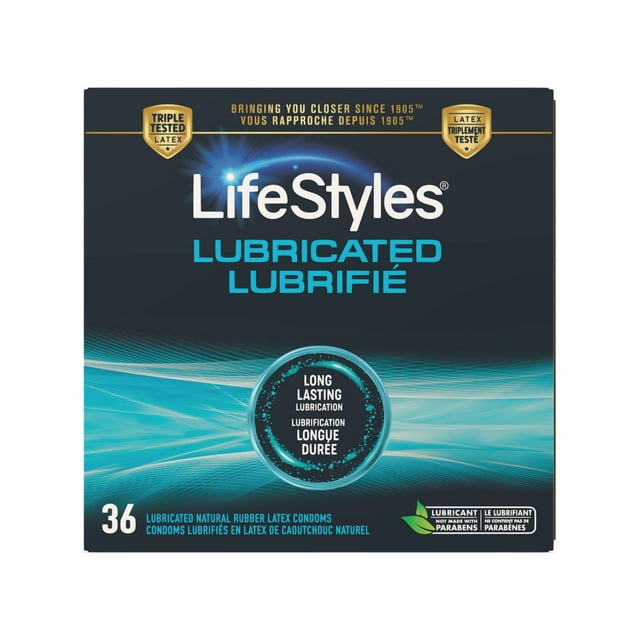 LifeStyles Lubricated Natural Rubber Latex Condoms, 36 Count