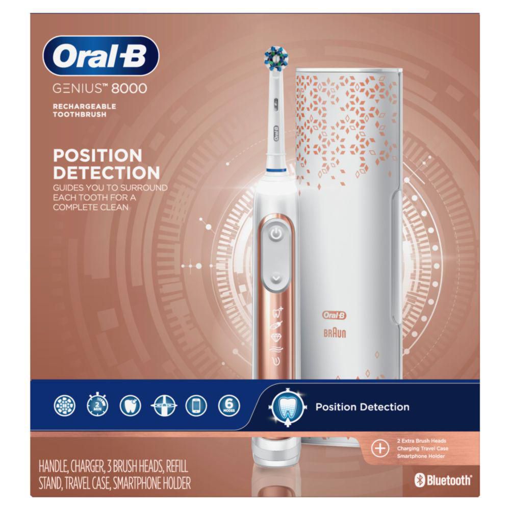 Oral-B Genius 8000 Electronic Toothbrush, Rose Gold - Walmart.ca
