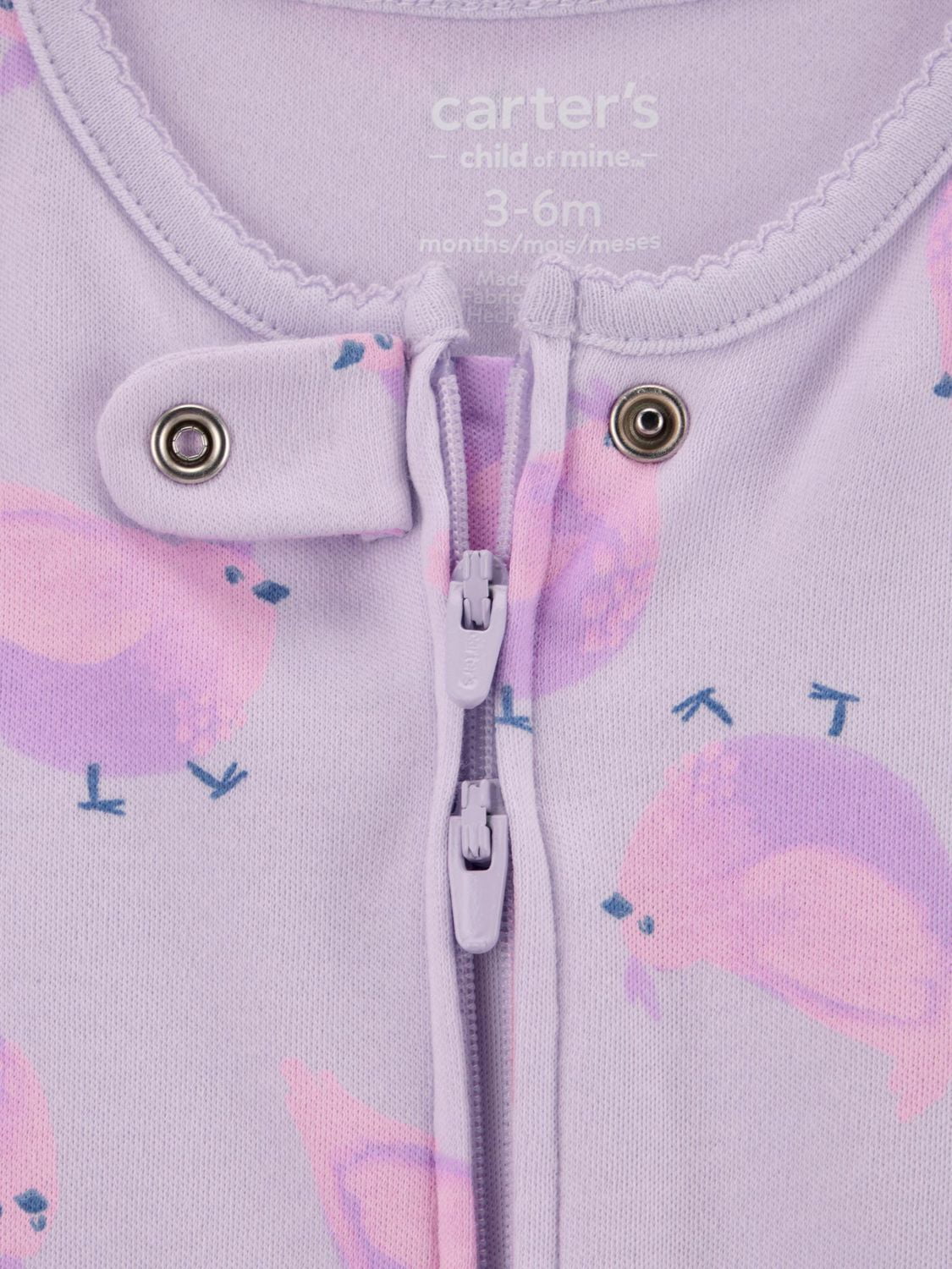 Carter's Child of Mine Infant Girls' 2PK Sleep and Play - Purple Chicken