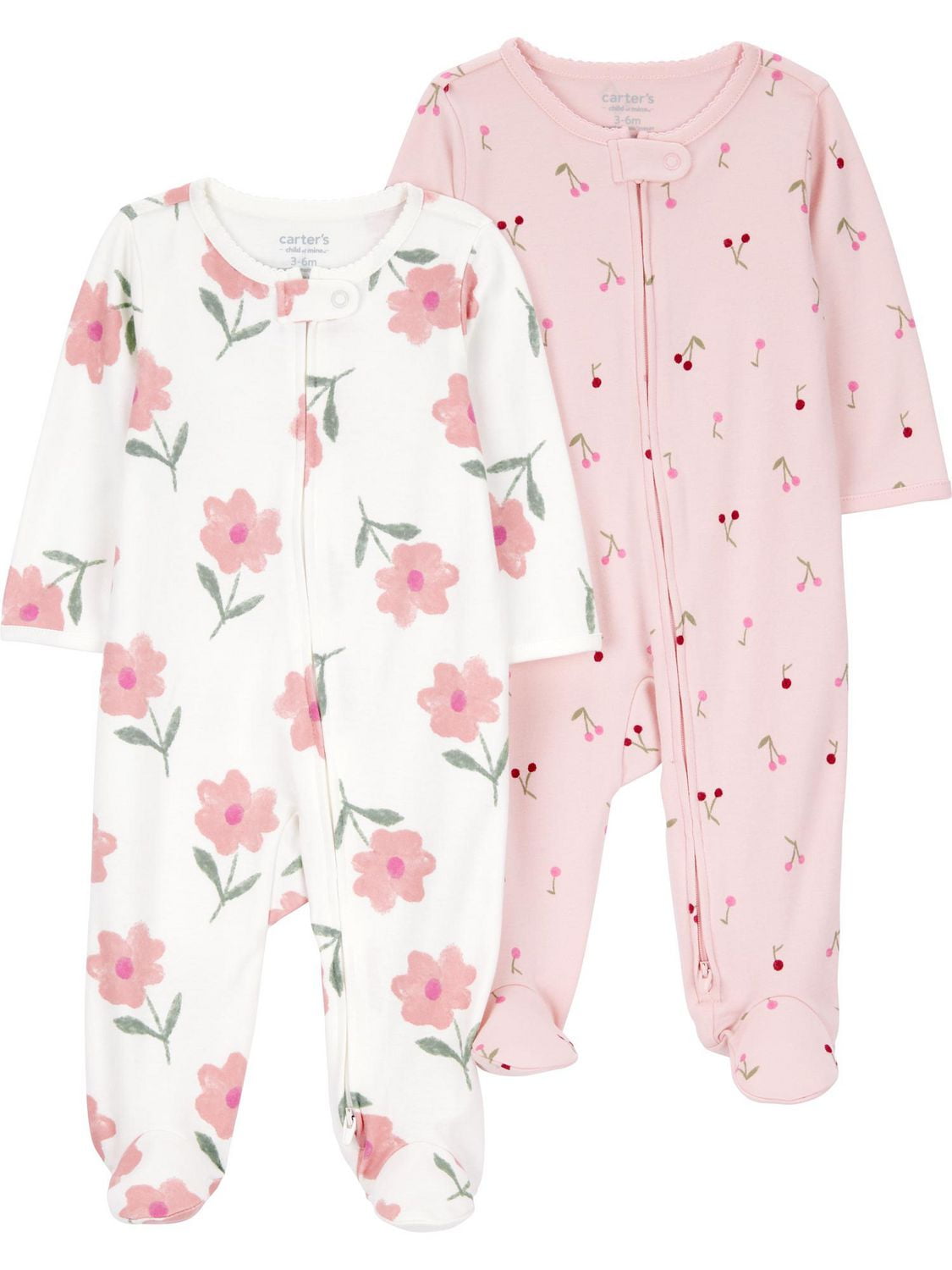 Carter's Child of Mine Infant Girls' 2PK Sleep and Play - Pink Floral