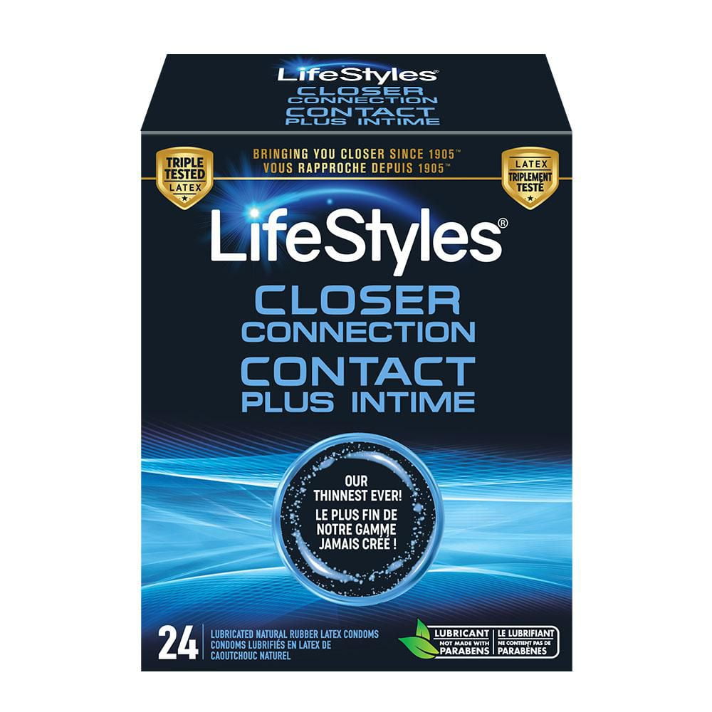 LifeStyles Closer Connection Ultra Thin Natural Rubber Latex Condoms, 24 Count