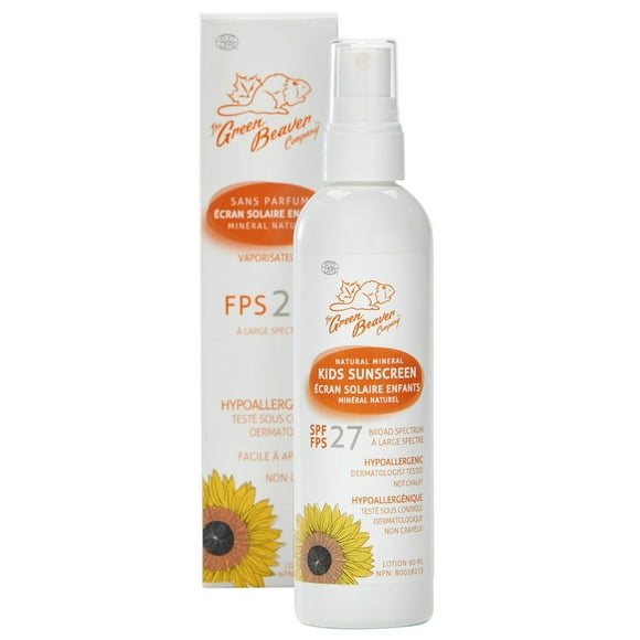 Green Beaver 100% natural Mineral Sunscreen For Kids - spf 27 Spray