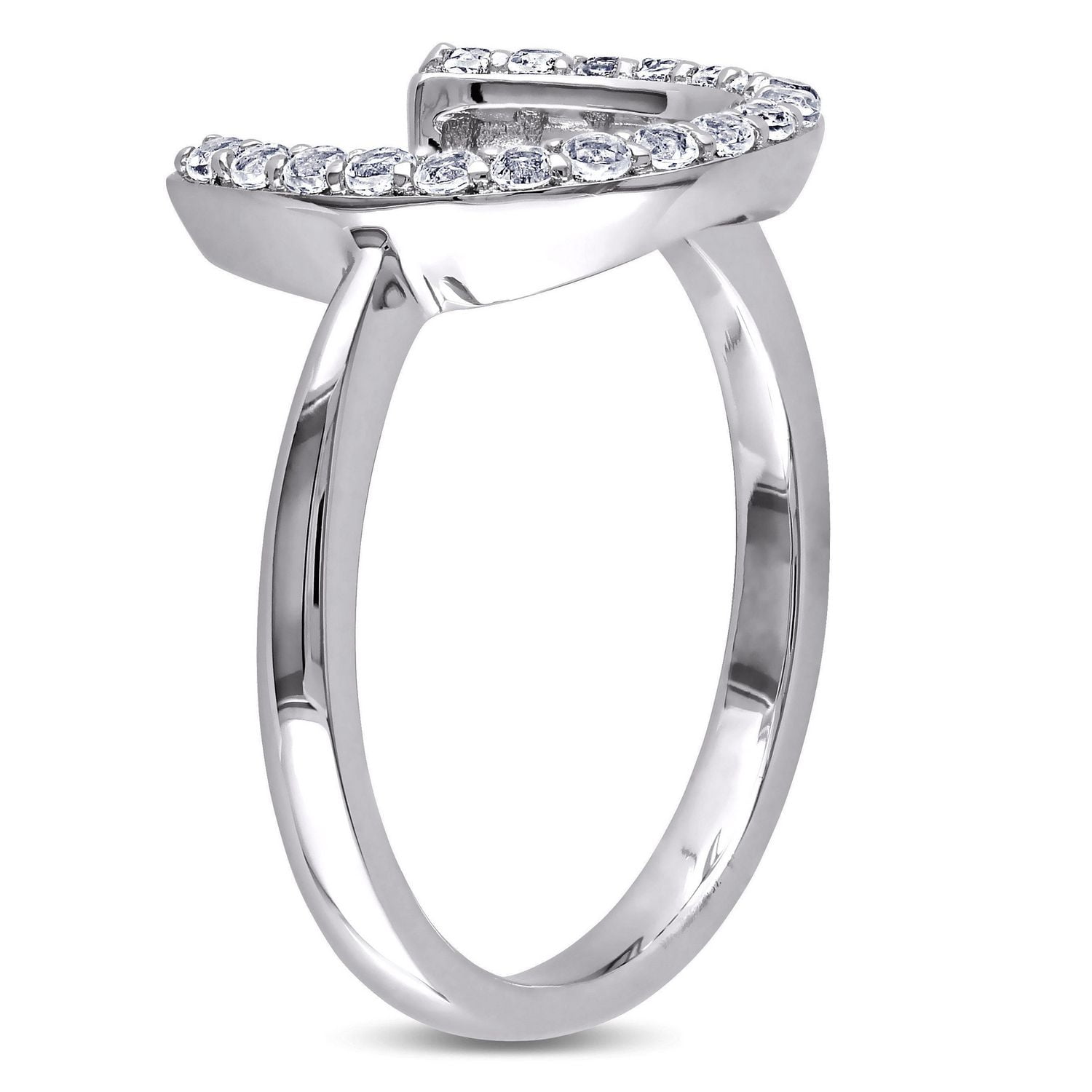 Miabella 1/2 Carat T.G.W. White Topaz Sterling Silver Horseshoe Lucky Charm Ring