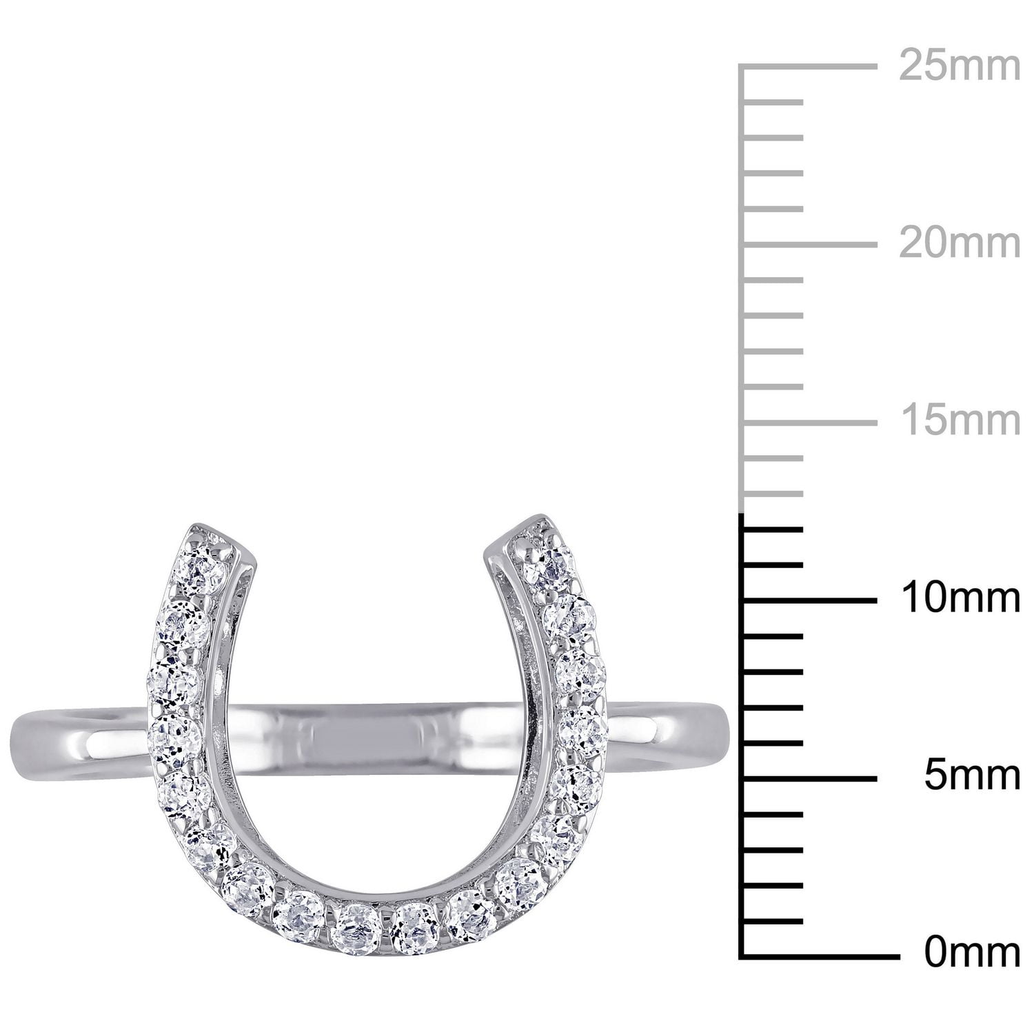 Miabella 1/2 Carat T.G.W. White Topaz Sterling Silver Horseshoe Lucky Charm Ring