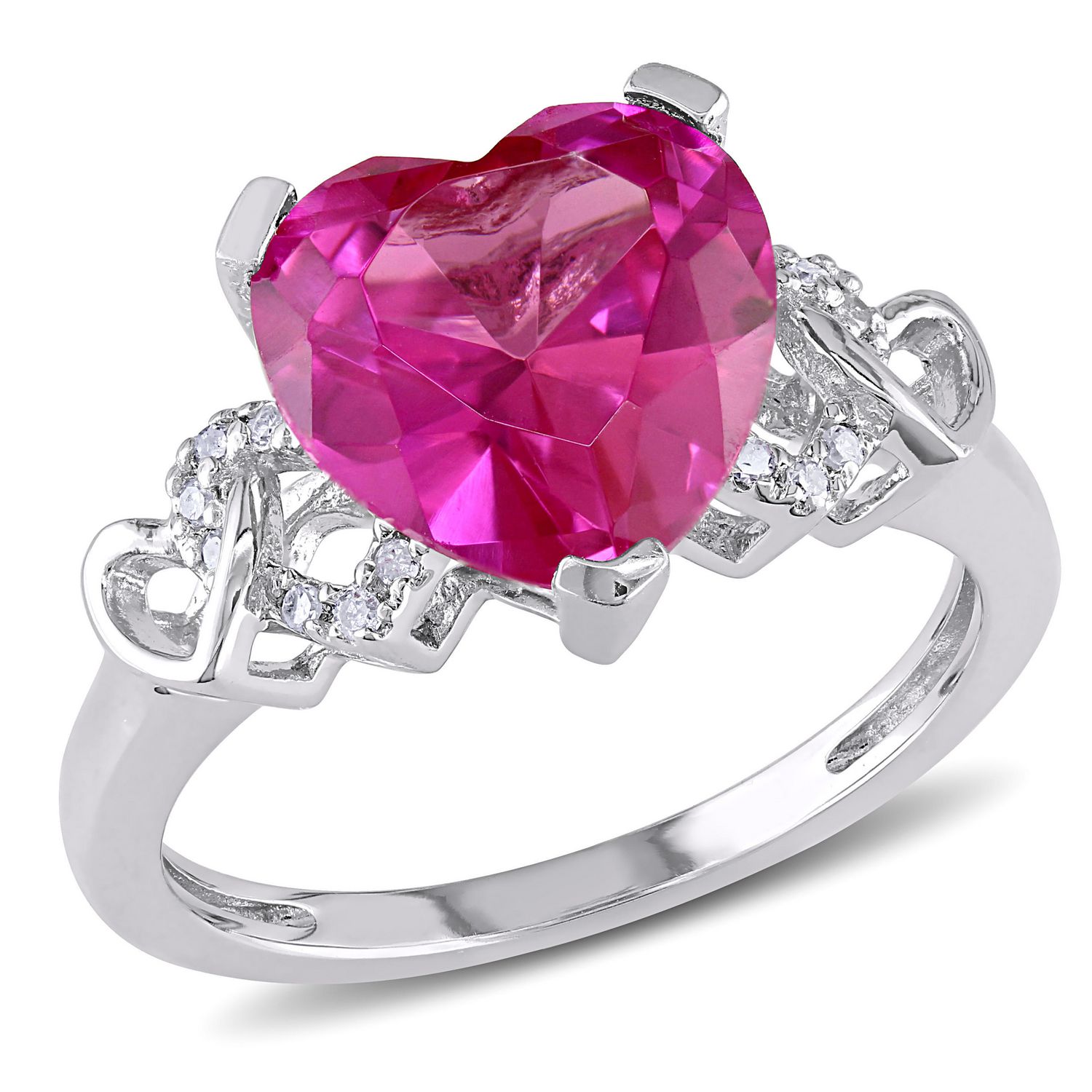 Tangelo 4-1/5 Carat T.G.W. Created Pink Sapphire And Diamond-Accent