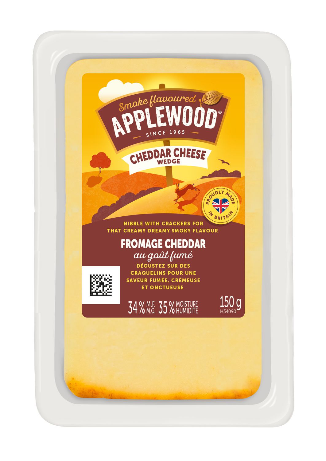 Ilchester Applewood Smoked Cheddar Cheese Wedge