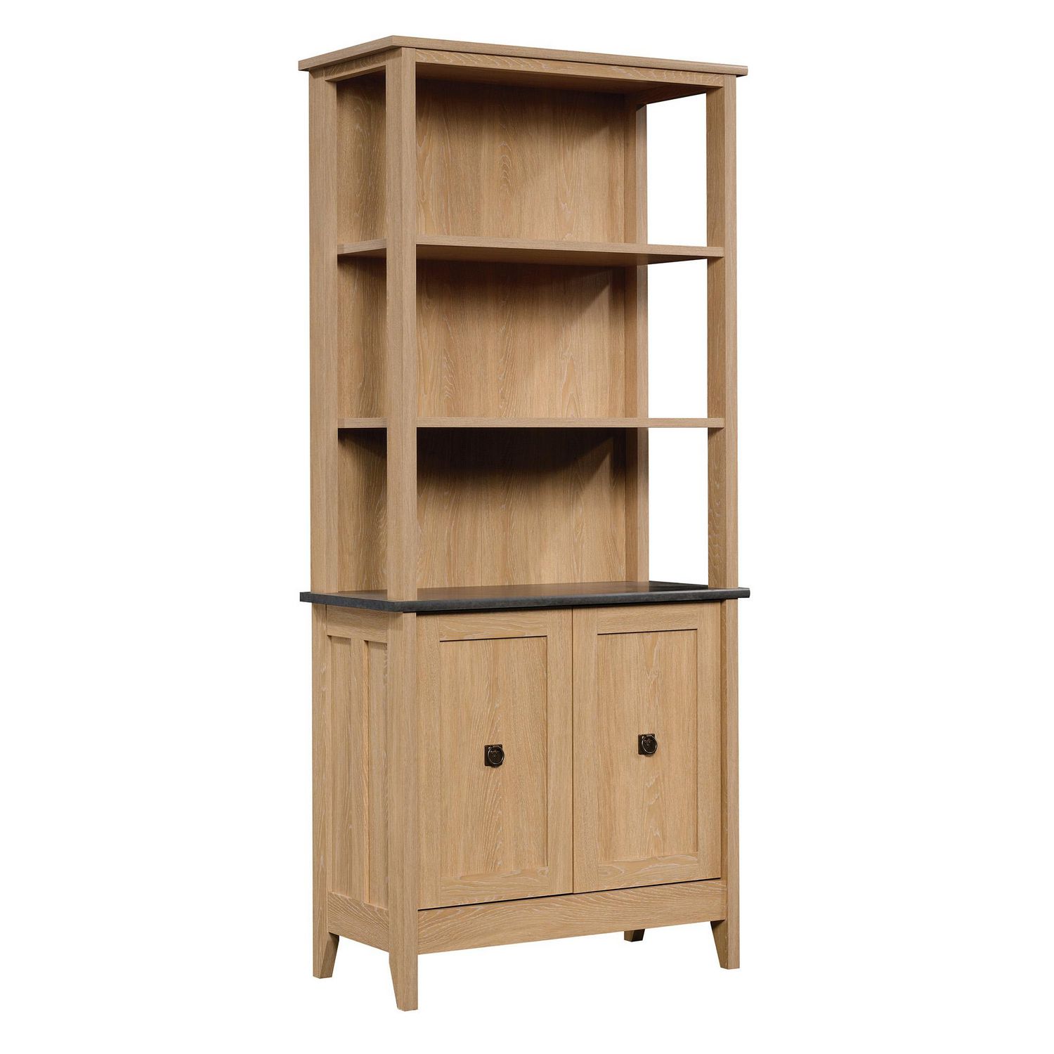August Hill Bookcase W Doors Dover Oak, Sauder Bookcase With Doors Canada