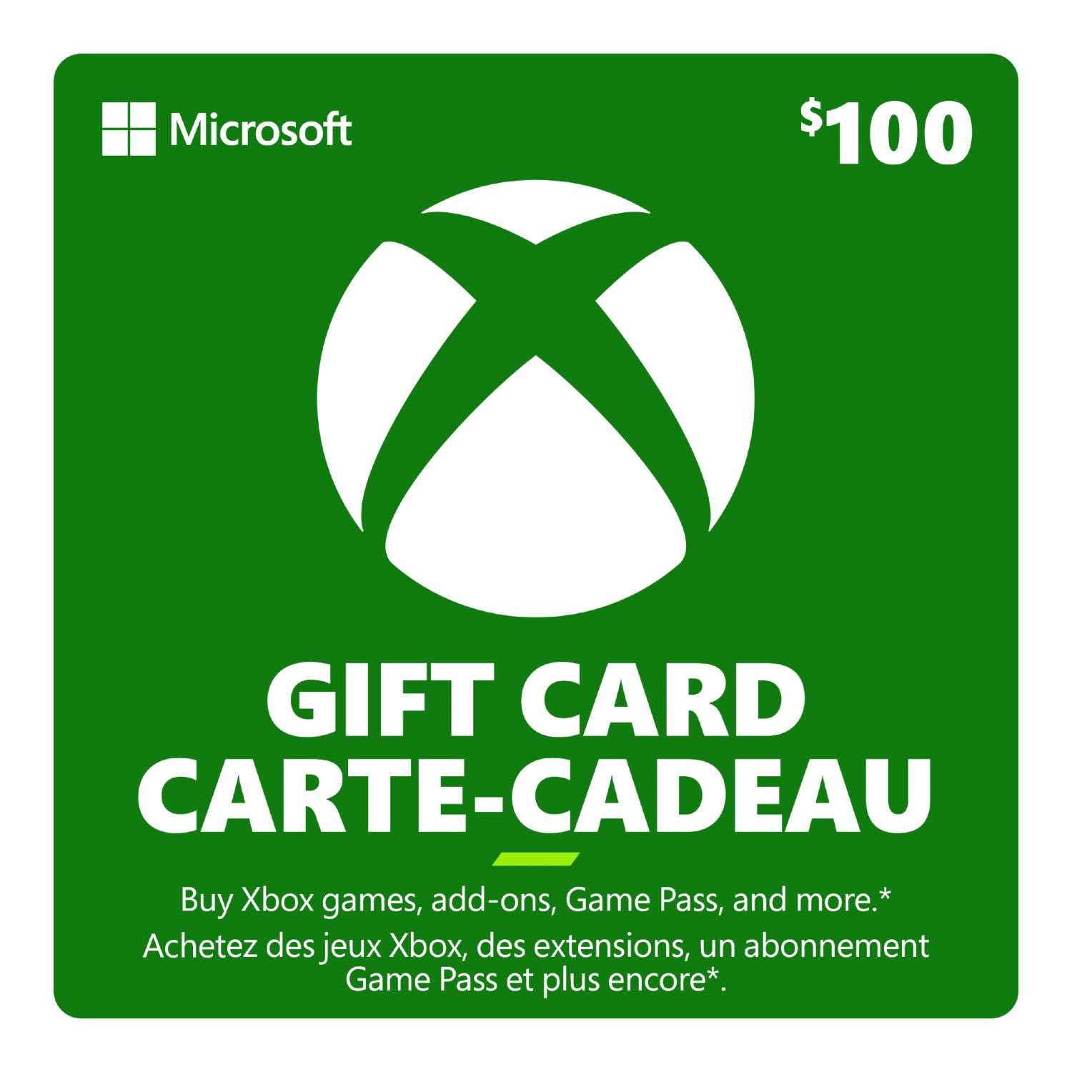 Xbox $100 Carte Cadeau (Code Numérique) 