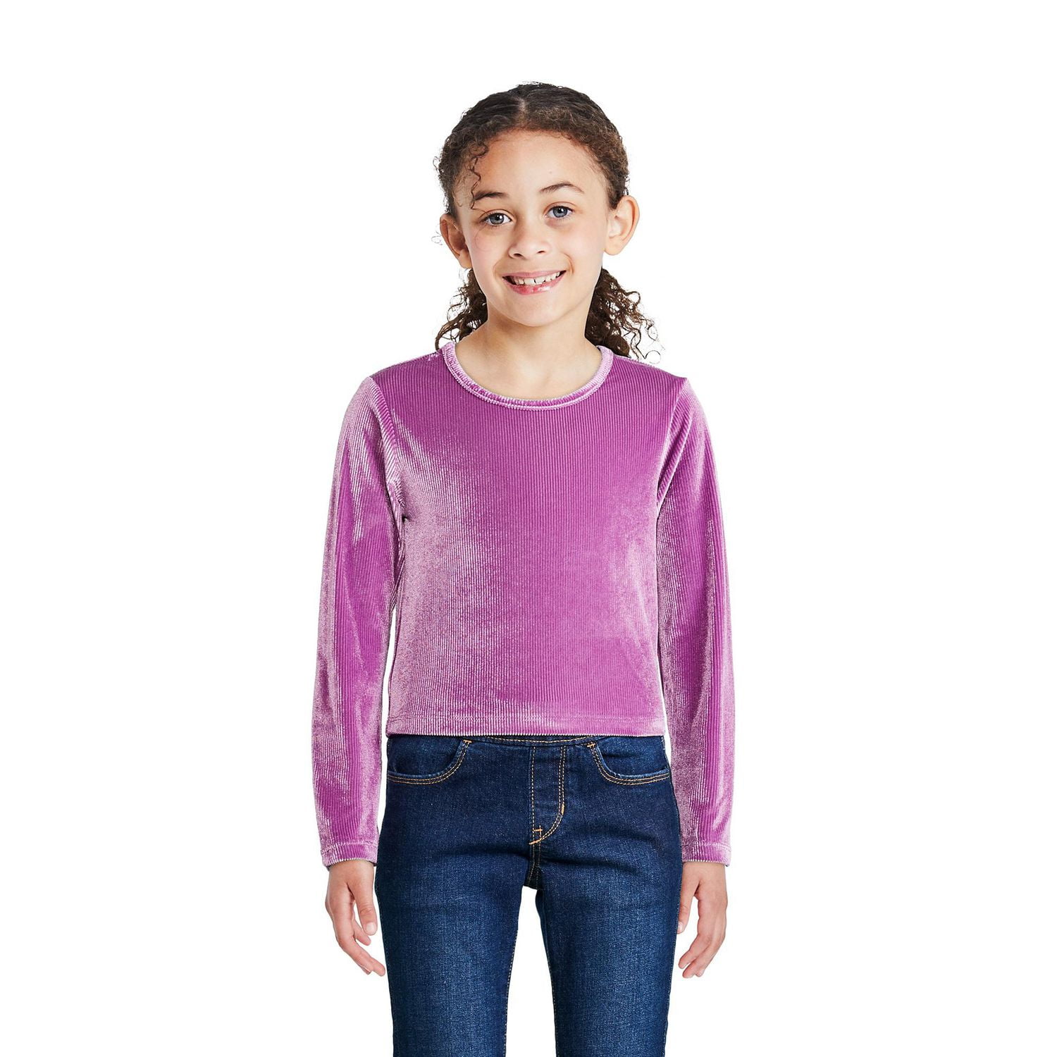 George Girls' Velour Long-Sleeve Top