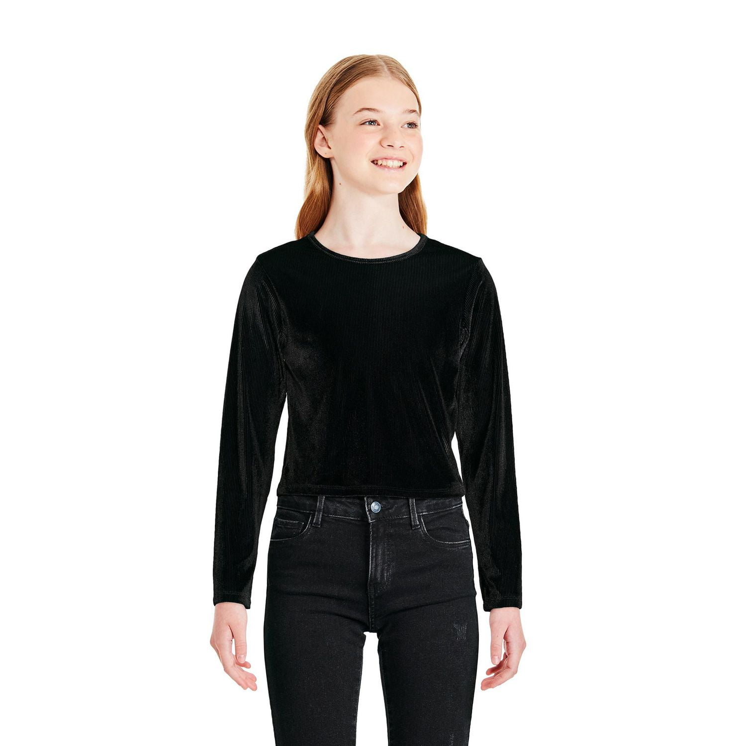 George Girls' Velour Long-Sleeve Top