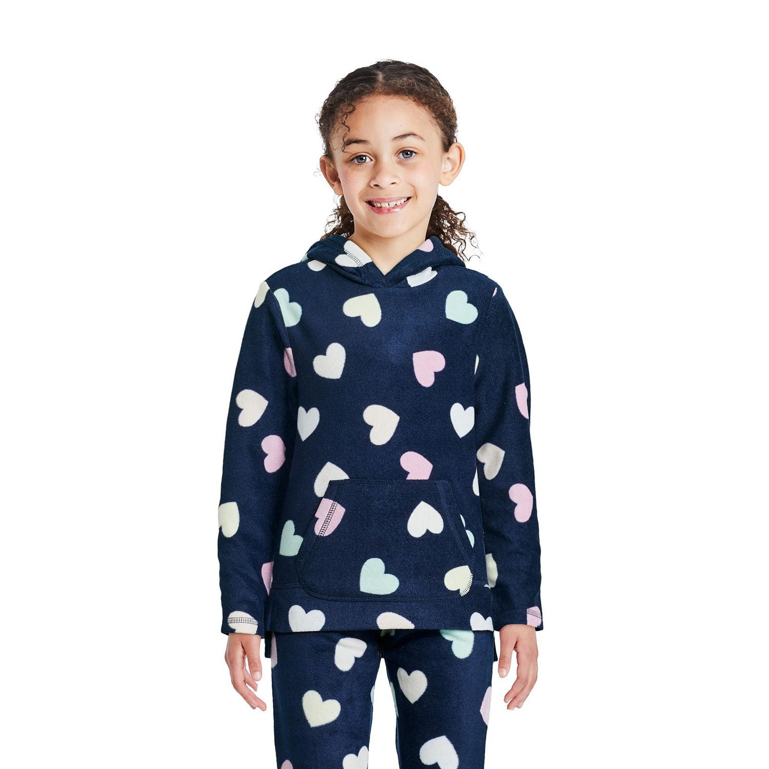 George Girls' Active Printed Micro Fleece Hoodie