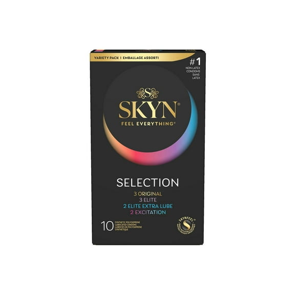 SKYN Selection Non-Latex Assorted Lubricated Condoms, 10 Count