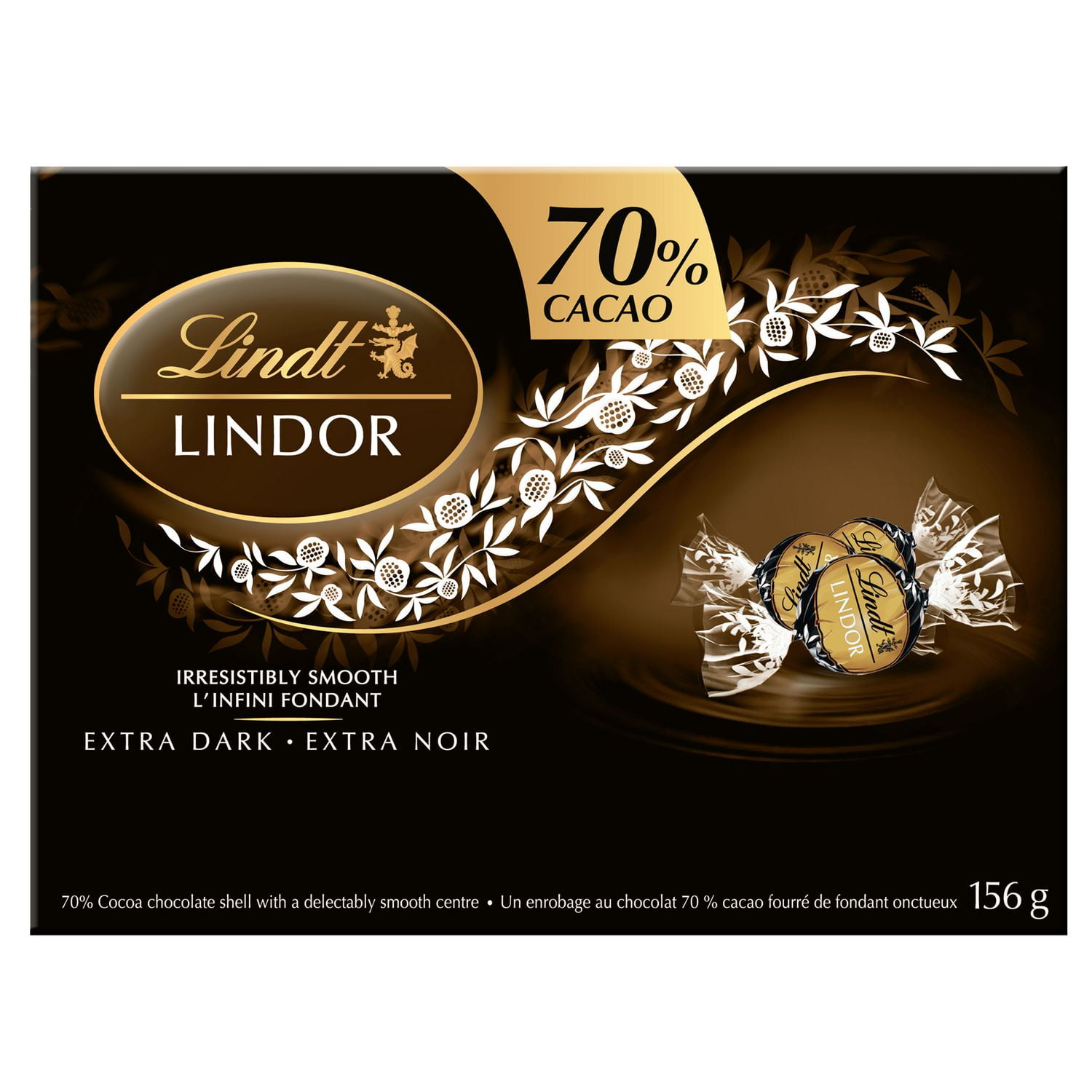 Lindt LINDOR 70 Cacao Dark Chocolate Truffles, 156Gram Box Walmart