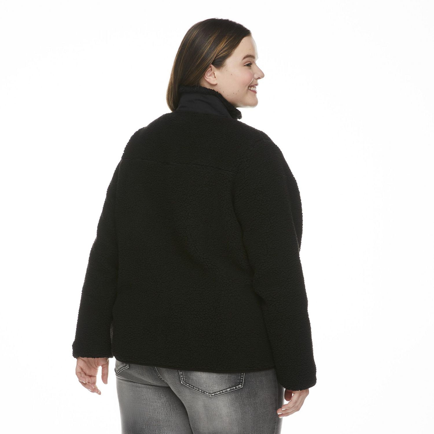 Plus size sherpa on sale coat