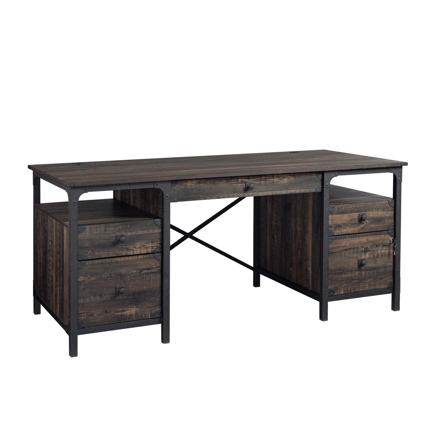 Sauder® Collection Steel River Bureau (2 Boîtes), Finition Carbon Oak®, 427854