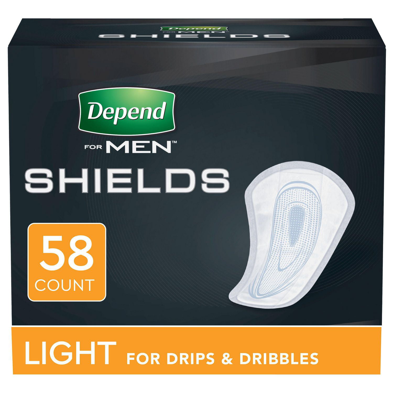Depend Shields for Men Light Bladder Control Pad (58 Count), 58