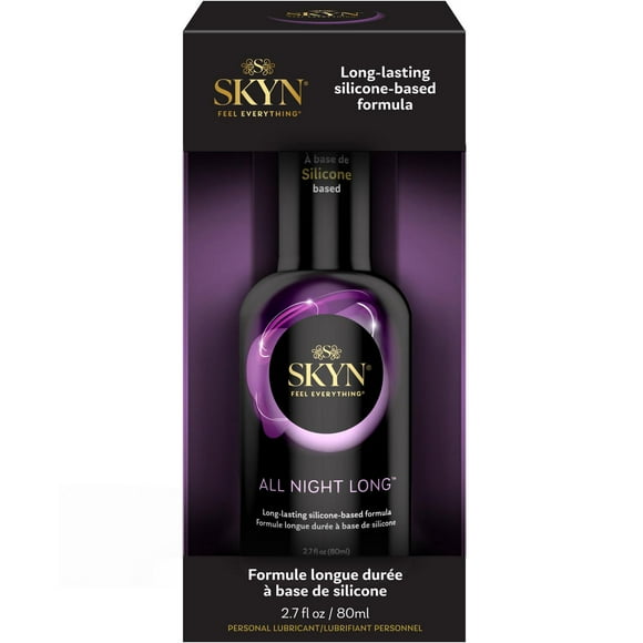 SKYN All Long Lubrifiant personnel en silicone - 80ml - 1 paquet, sans danger avec des préservatifs en latex et sans latex
