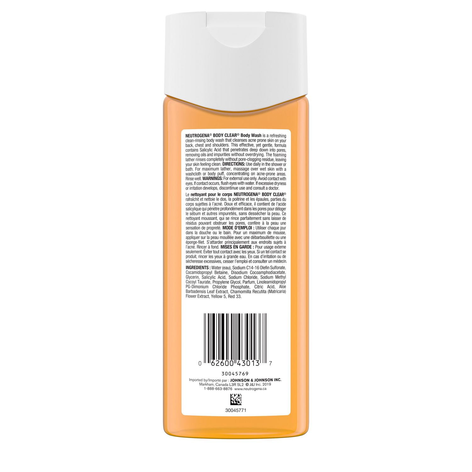 Neutrogena Body Clear Acne Body Wash with Salicylic Acid - Pimple Care Product, Acne Treatment, Pore Cleaner