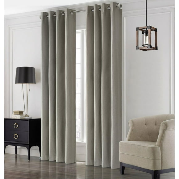Loft Living Elba, panneau de rideau texturé à oeillets, 100% occultant 52" x 95", gris pâle