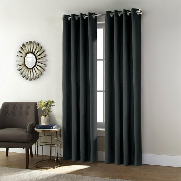 Loft Living Spirit, panneau de rideau à oeillets texturé, 100% occultant 52" x 95", noir