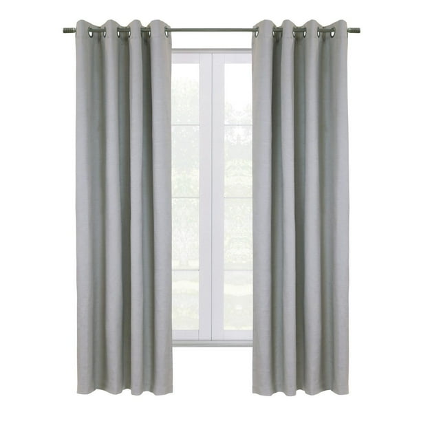 Loft Living Spirit Total Blackout Textured Grommet Single Curtain Panel 52  x 95 in Grey 