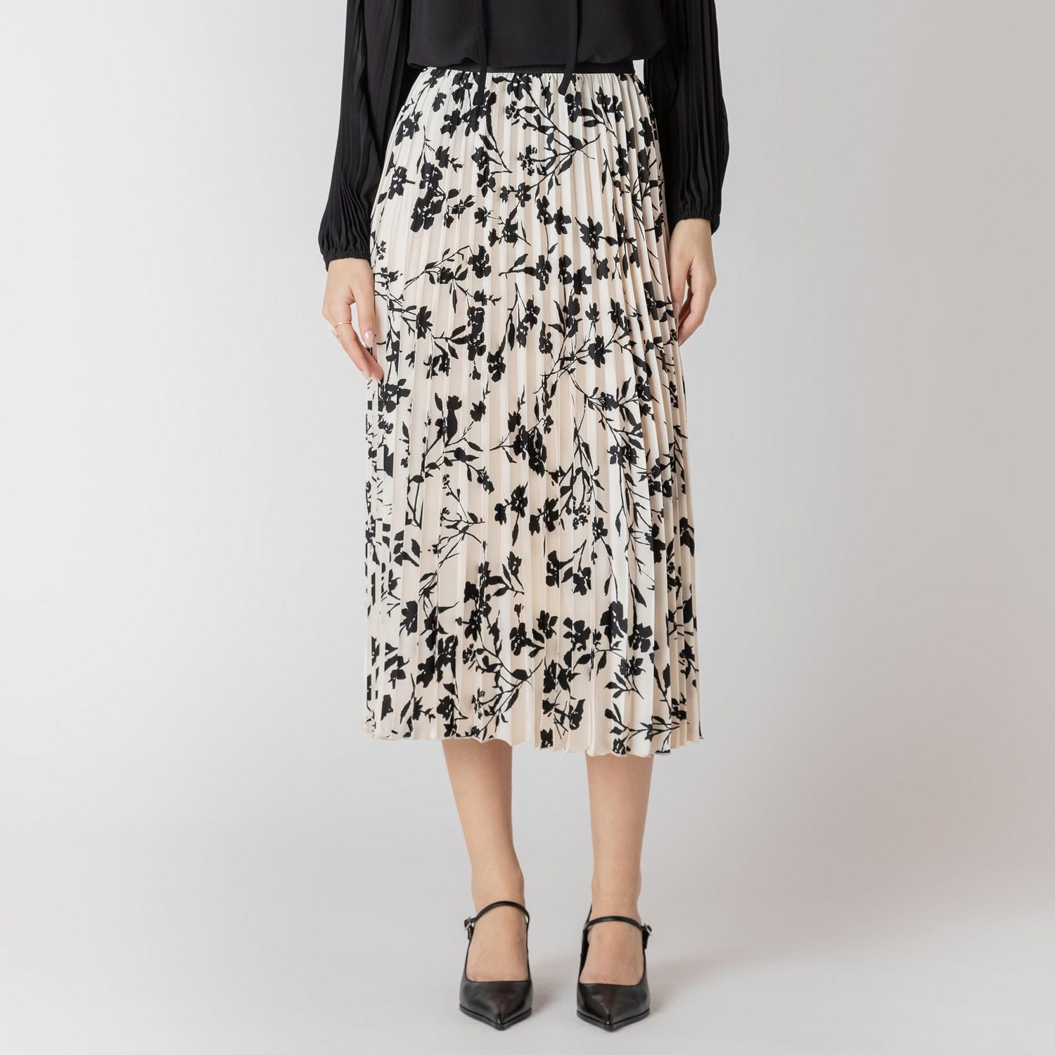 Devoted jupe midi plissée à taille élastique