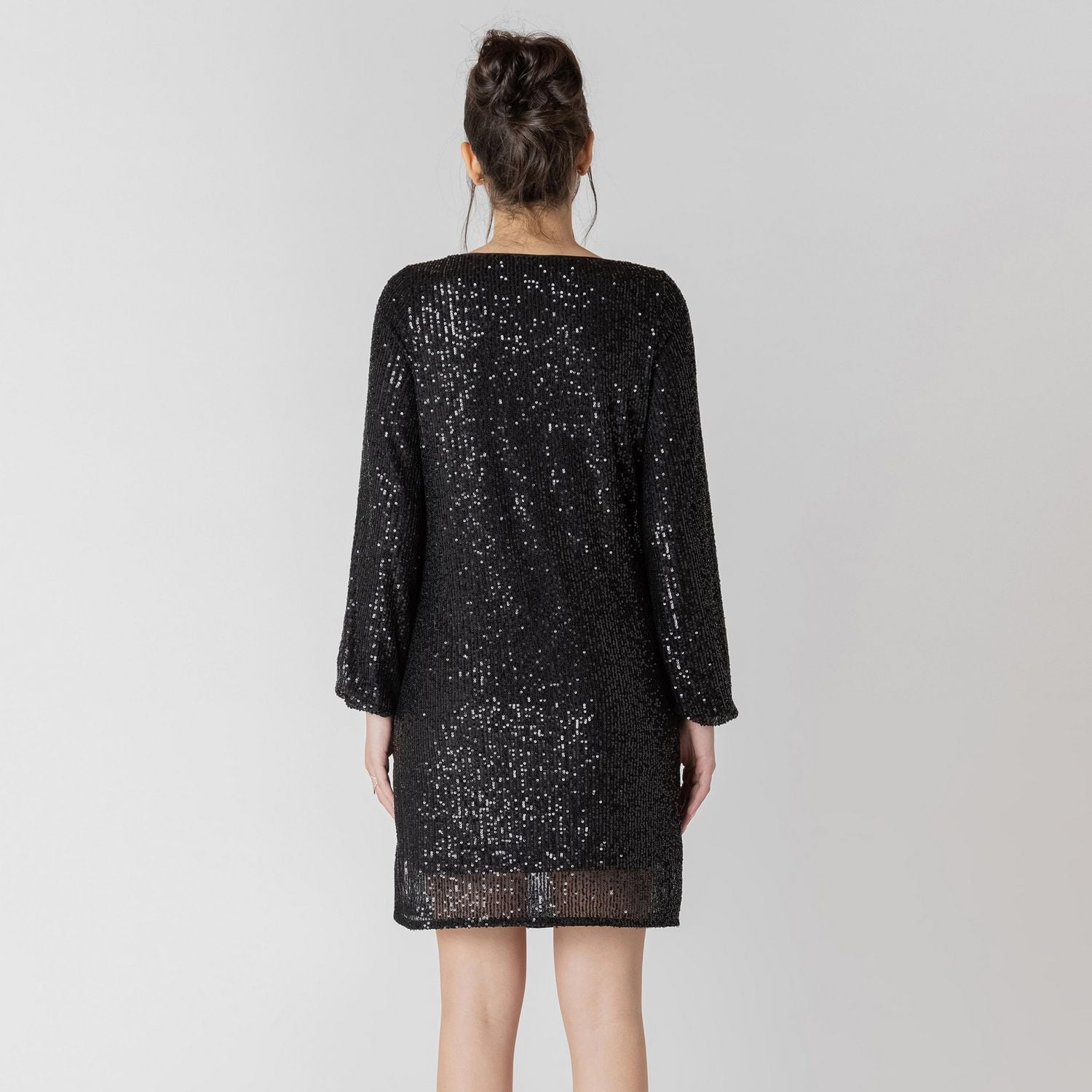 Devoted mini-robe à manches longues et paillettes