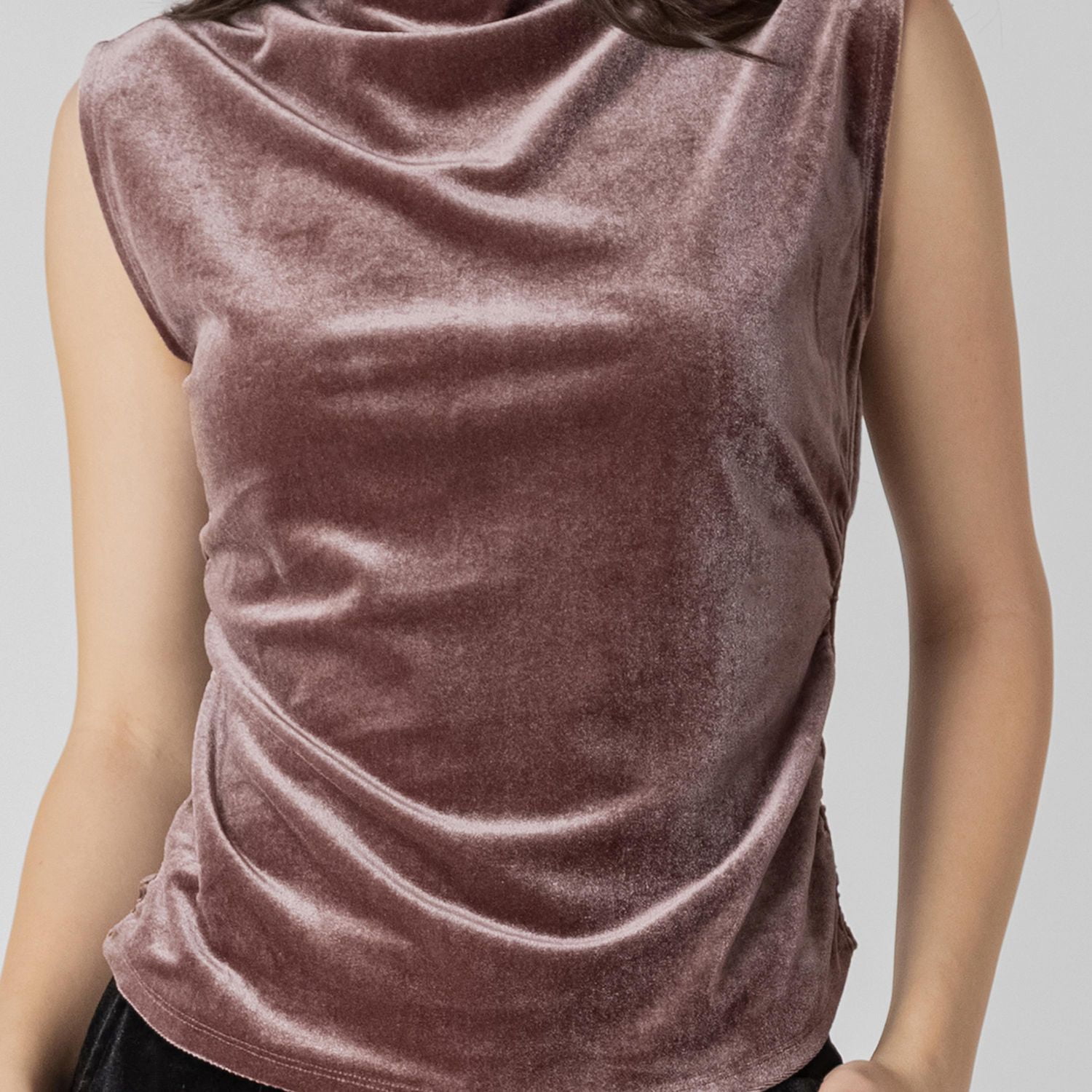 Devoted mock neck sleeveless top