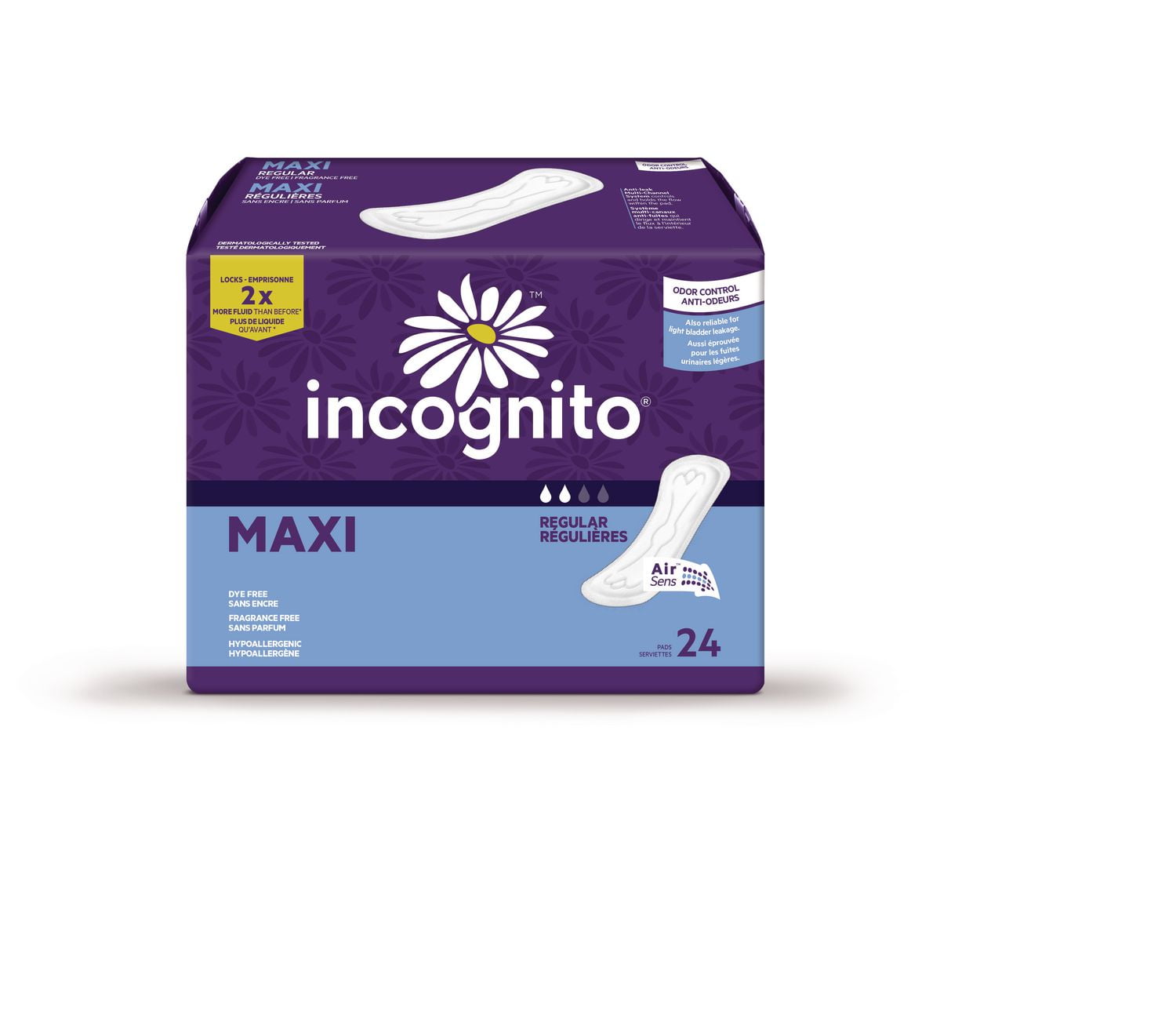 Incognito® Maxi Regular pads 24's Walmart Canada