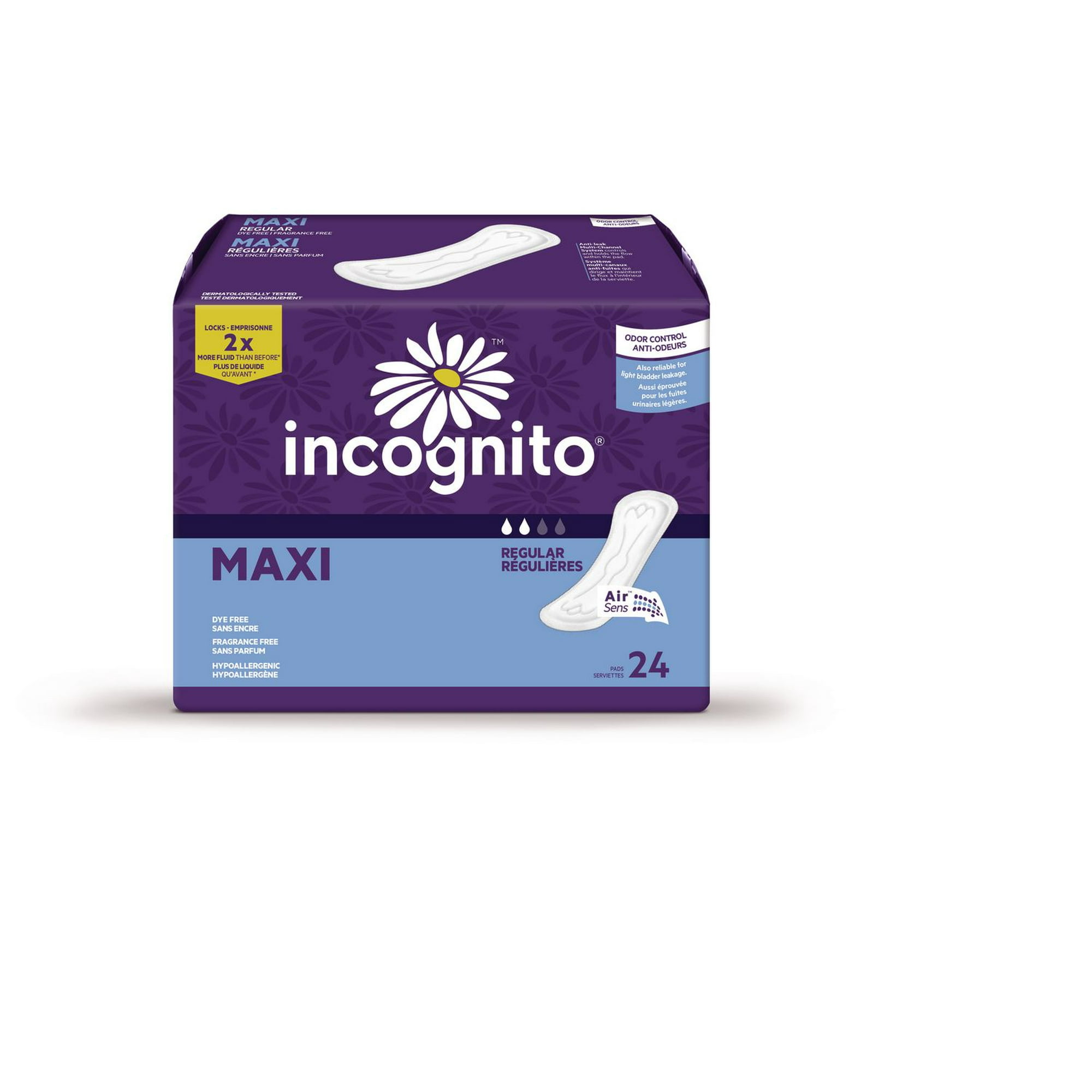 Incognito Extra long hypoallergenic pantiliners with odour control