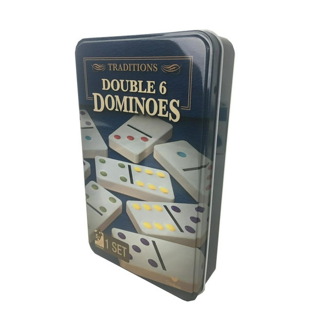Traditions - Dominos double 6 dans une boîte en métal Cardinal Games- Dominos