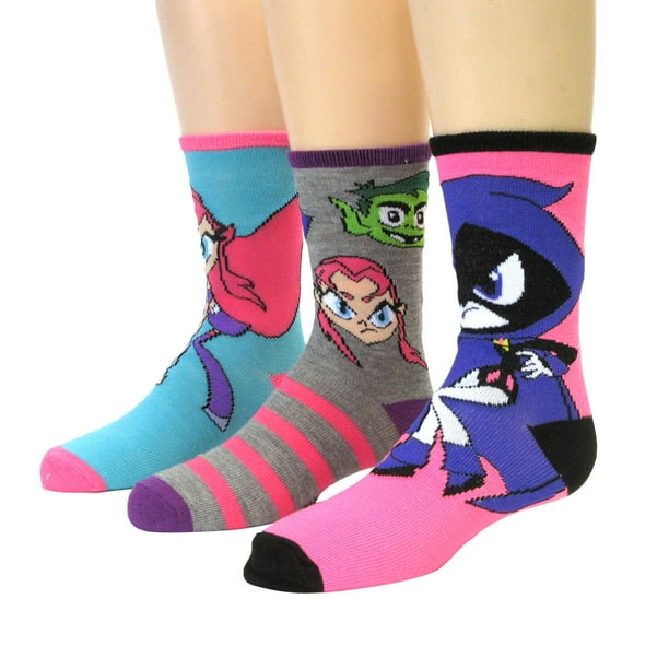 Teen Titans Girls' 3-Pack Crew Socks - Walmart.ca