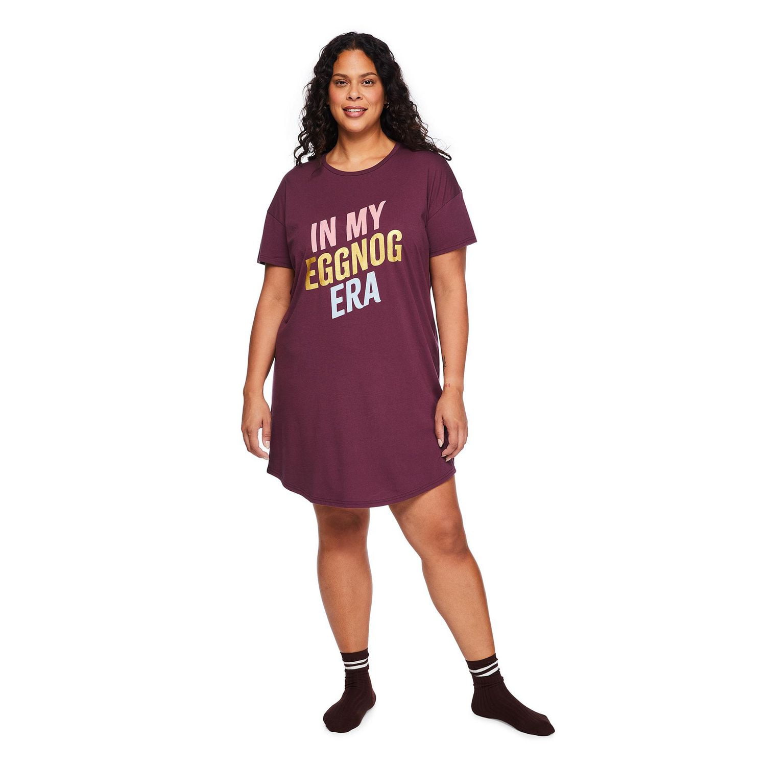 Chemise de nuit à encolure ras du cou George Plus pour femmes