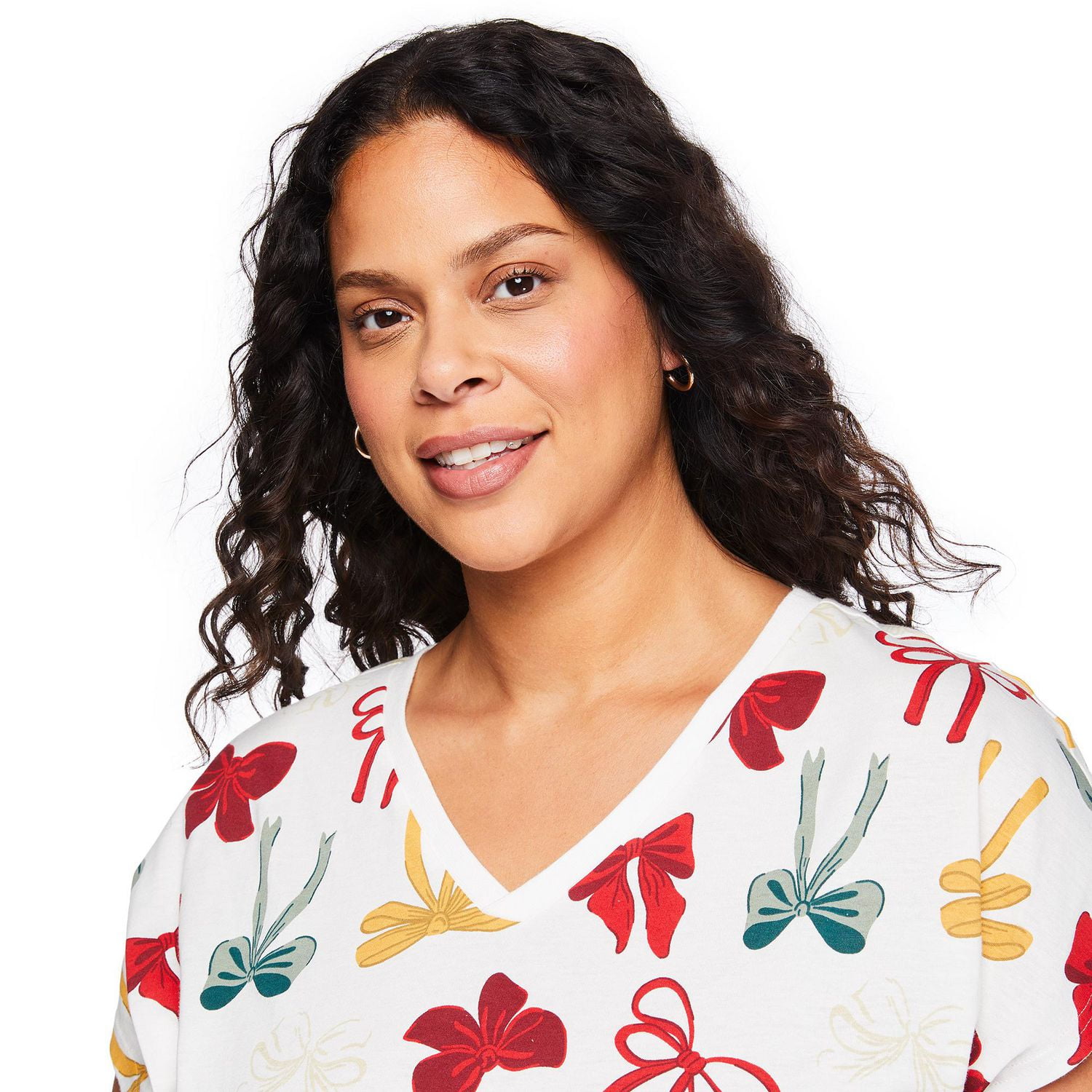 Chemise de nuit à encolure en V George Plus pour femmes