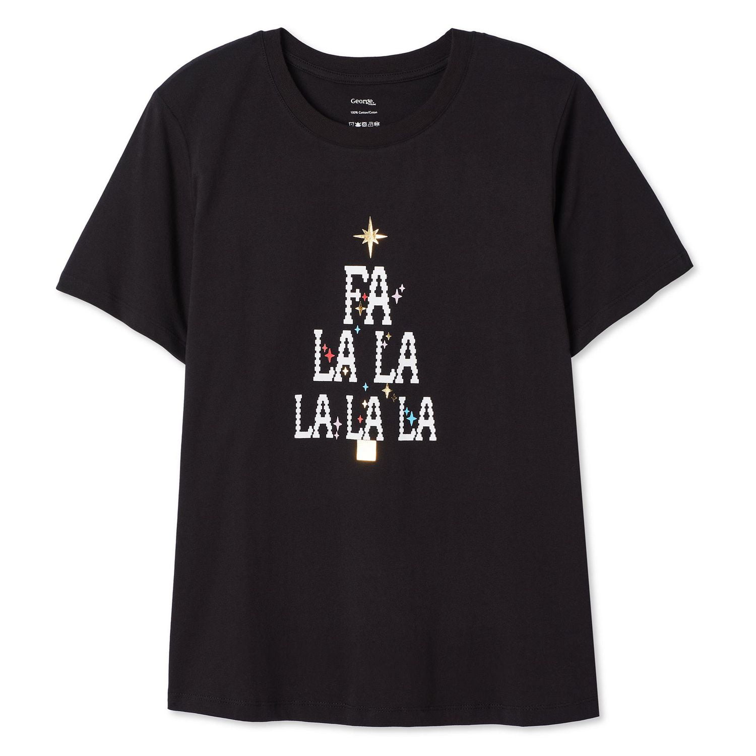 George Women's Christmas Short Sleeve Tee, Sizes XS-XXL