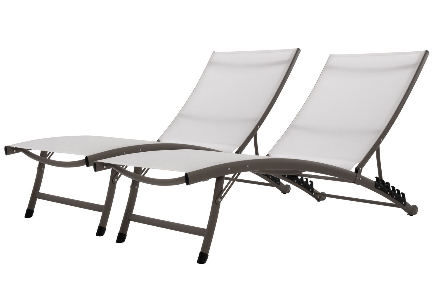 Clearwater 6 position Aluminum Lounger w/Wheel 2pc Set - Pearl ...