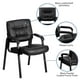 Chaise d’appoint ou de réception de luxe Flash Furniture en cuir noir avec cadre au fini noir – image 5 sur 9